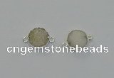 NGC5238 15mm - 16mm coin druzy agate connectors wholesale