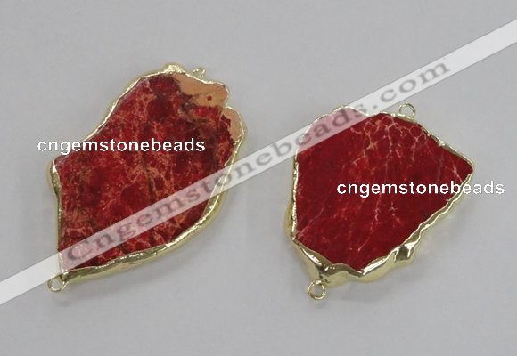 NGC524 20*30mm - 30*40mm freeform sea sediment jasper connectors