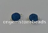 NGC5243 15mm - 16mm coin druzy agate connectors wholesale