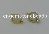 NGC5248 15mm - 16mm coin druzy agate connectors wholesale