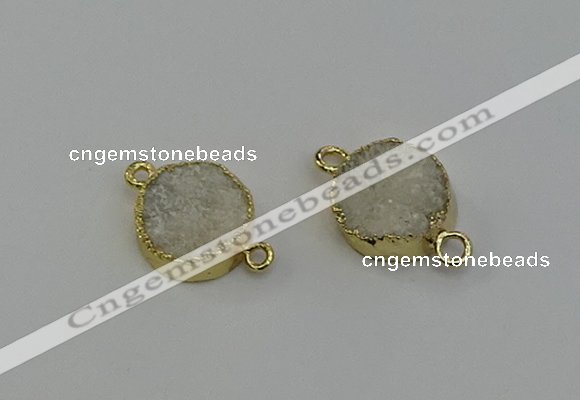 NGC5248 15mm - 16mm coin druzy agate connectors wholesale