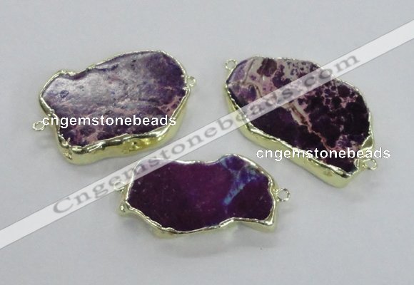 NGC525 20*30mm - 30*40mm freeform sea sediment jasper connectors