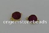 NGC5252 15mm - 16mm coin druzy agate connectors wholesale