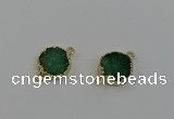 NGC5254 15mm - 16mm coin druzy agate connectors wholesale