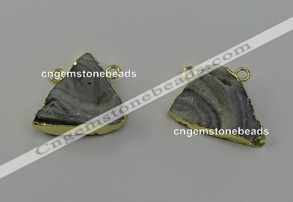 NGC5262 22*30mm - 25*30mm triangle druzy agate connectors