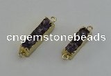 NGC5265 8*25mm - 10*32mm rectangle druzy amethyst connectors