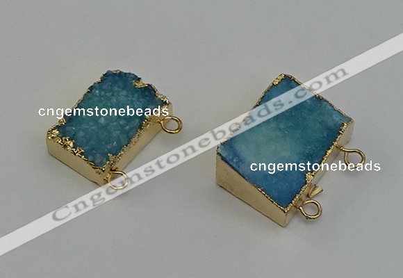 NGC5285 15*25mm - 20*30mm rectangle druzy agate connectors