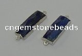 NGC5305 12*30mm - 15*35mm faceted rectangle lapis lazuli connectors