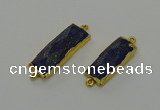 NGC5306 12*30mm - 15*35mm faceted rectangle lapis lazuli connectors