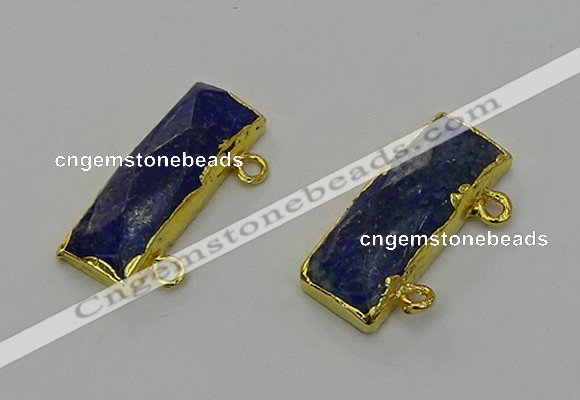 NGC5309 12*30mm - 15*35mm faceted rectangle lapis lazuli connectors