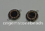 NGC5328 20mm - 22mm coin plated druzy agate connectors