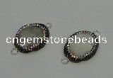 NGC5333 22*28mm oval plated druzy agate connectors wholesale