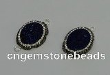 NGC5336 22*28mm oval plated druzy agate connectors wholesale