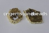 NGC536 25*35mm - 35*45mm plated druzy agate gemstone connectors