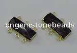 NGC5367 12*30mm - 15*30mm faceted rectangle amethyst connectors