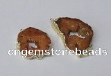 NGC537 25*35mm - 35*45mm plated druzy agate gemstone connectors