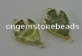 NGC5380 20*35mm - 25*40mm arrowhead green rutilated quartz connectors