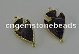 NGC5384 20*35mm - 25*40mm arrowhead amethyst gemstone connectors