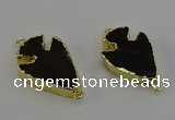 NGC5386 20*35mm - 25*40mm arrowhead smoky quartz connectors