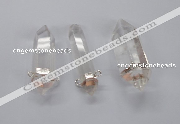 NGC540 10*35mm - 12*45mm faceted nuggets white crystal connectors