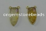 NGC5402 16*35mm - 18*40mm arrowhead citrine gemstone connectors