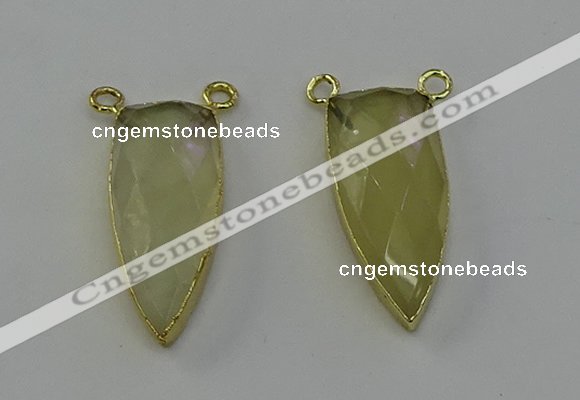 NGC5403 16*35mm - 18*40mm arrowhead lemon quartz connectors