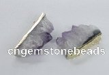 NGC541 30*50mm - 30*65mm freeform druzy amethyst connectors