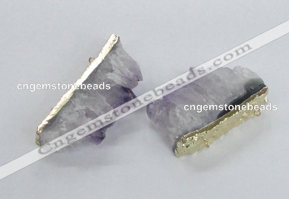 NGC541 30*50mm - 30*65mm freeform druzy amethyst connectors