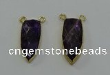 NGC5416 16*35mm - 18*40mm arrowhead amethyst connectors