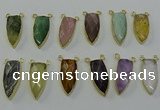 NGC5420 16*35mm - 18*40mm arrowhead mixed gemstone connectors