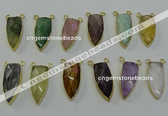 NGC5420 16*35mm - 18*40mm arrowhead mixed gemstone connectors