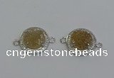 NGC5426 20mm coin druzy agate gemstone connectors wholesale