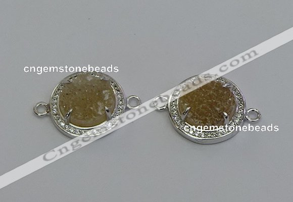 NGC5426 20mm coin druzy agate gemstone connectors wholesale