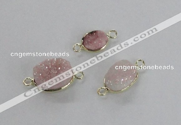 NGC545 8*10mm - 12*16mm oval druzy agate connectors wholesale