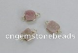 NGC546 8*8mm - 12*12mm square druzy agate connectors wholesale