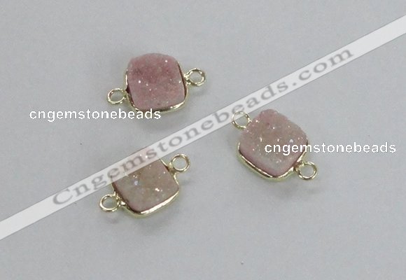 NGC546 8*8mm - 12*12mm square druzy agate connectors wholesale