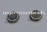 NGC5463 14mm - 15mm flower plated druzy agate connectors wholesale