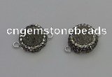 NGC5464 14mm - 15mm flower plated druzy agate connectors wholesale