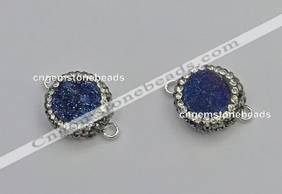 NGC5465 14mm - 15mm flower plated druzy agate connectors wholesale