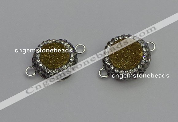 NGC5466 14mm - 15mm flower plated druzy agate connectors wholesale