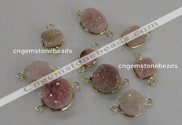 NGC547 8*10mm - 12*16mm freedrom druzy agate connectors wholesale