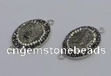 NGC5470 18*25mm oval plated druzy agate gemstone connectors