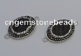 NGC5471 18*25mm oval plated druzy agate gemstone connectors