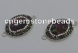 NGC5473 18*25mm oval plated druzy agate gemstone connectors