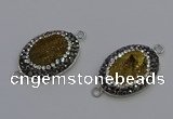 NGC5475 18*25mm oval plated druzy agate gemstone connectors