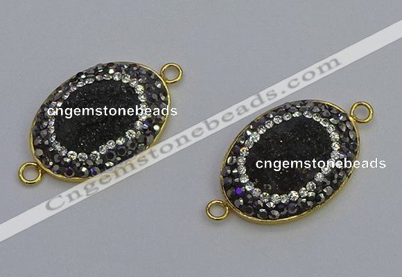 NGC5481 18*25mm oval plated druzy agate gemstone connectors