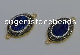 NGC5485 18*25mm oval plated druzy agate gemstone connectors