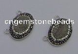 NGC5490 18*25mm oval plated druzy agate gemstone connectors