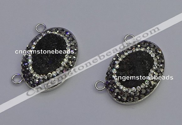 NGC5491 18*25mm oval plated druzy agate gemstone connectors