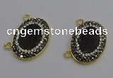 NGC5501 18*25mm oval plated druzy agate gemstone connectors